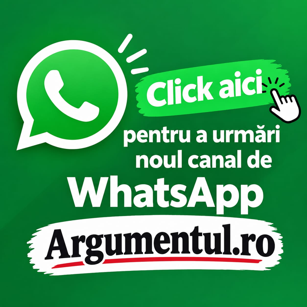 Click aici pentru a urmări noul canal de WhatsApp Argumentul.ro.